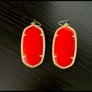 Kendra Scott Red and Gold Earrings